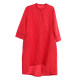 Xi Mo brand women's clothing 2024 spring and summer new sloping buckle Xiaoli collar pure ramie shirt skirt in the long hemp ingredient top
