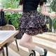 Pear-shaped body A-line skirt for women in summer sweet high-waisted floral skirt large size fat mm slim hip short skirt