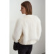 Amii2024 winter new style modern warm V-neck imitation fox fur fur coat women's metal buckle loose top
