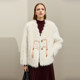 AMII new Chinese environmentally friendly fur girl 2024 autumn new coatlift Su leather buckle imitation mink velvet v -neck jacket
