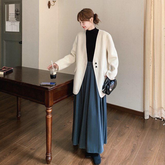 
Boutique women's outerwear cashmere double-sided cashmere coat