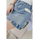 Hot girl style, asymmetric contrasting colors, hip-covered high-waist denim skirt for women, summer 2025 new design short skirt