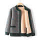 Middle-aged and elderly autumn and winter clothes, old ladies and elderly sweaters, plus velvet thickened mothers' cardigan, warm grandma clothes jacket