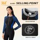 361 swimsuit women's one-piece sun protection long-sleeved long pants jellyfish suit wetsuit snorkeling full body surfing winter swimsuit
