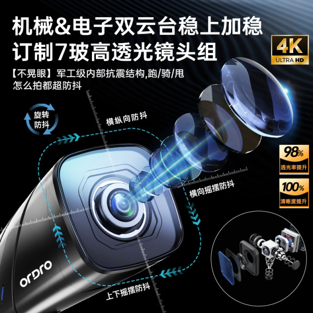 Oda ep8 head-mounted camera first angle of view motion camera 4K ultra-high definition recording photography video equipment v