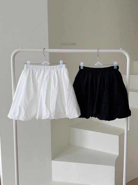 Popular folds, bud loose waist to cover the ultra -short half skirt, summer simple bubble lanterns, high -end skirt female