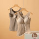 Fur-wool warm vest women's underwear 25 autumn with chest pad plus velvet thickened inner bottoming shirt V-neck winter top