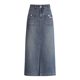 Denim skirt for women in spring and autumn 2025 new high waist slit one-step skirt retro mid-length A-line hip-pack skirt