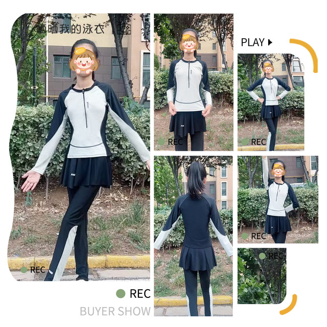 Xtep children's swimsuit 2025 new fashionable and fashionable medium and large children and girls swimming training student surfing and diving suit