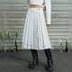 UNIFREE mesh spliced ​​polka dot Berkeley skirt ballet style asymmetric design mid-length pleated skirt