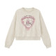 UNIFREE retro round neck sweatshirt for women loose college style Korean style ins versatile top