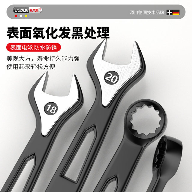Open-ended wrench tool set multifunctional No. 10 No. 17 hollow ratchet wrench extended open double-headed wrench