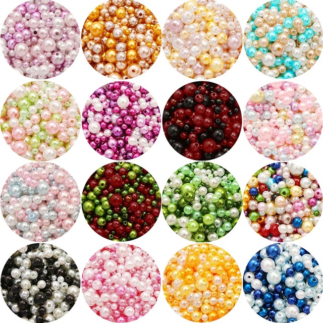 
Candy color ABS straight hole imitation pearl bracelet beading material Handmade DIY homemade earring necklace jewelry matching