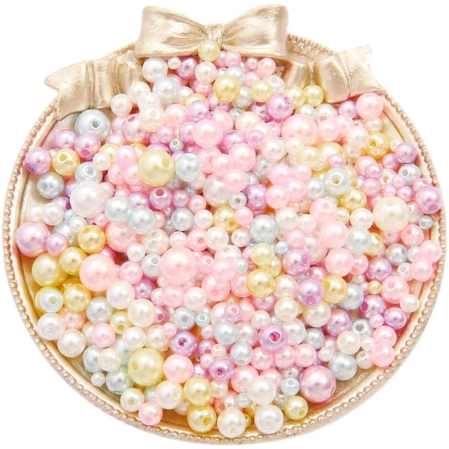 
Candy color ABS straight hole imitation pearl bracelet beading material Handmade DIY homemade earring necklace jewelry matching