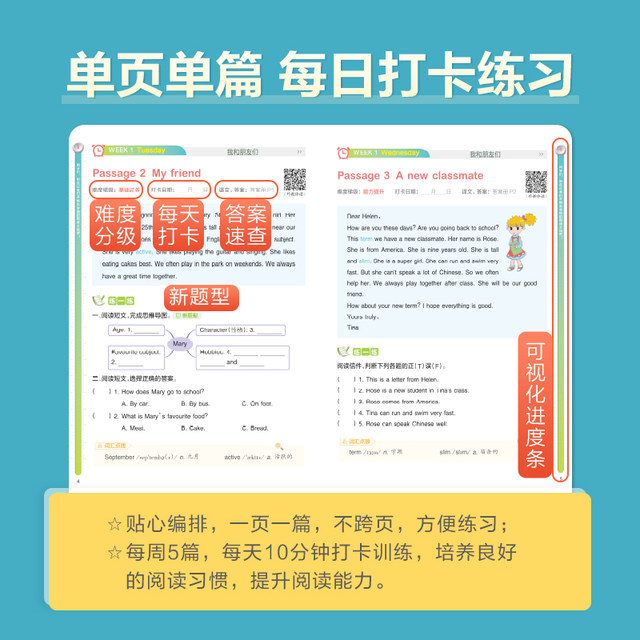 2025 version of Xinghuo Primary School English reading practice every day, special training exercises for English reading comprehension for grades 1, 2, 3, 4, 5 and 6, People's Education Edition topic practice, 100 listening intensive training questions from national general extracurricular reading books