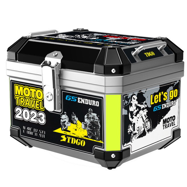 Large motorcycle rear trunk large capacity electric battery car trunk calf tool box universal non-aluminum alloy