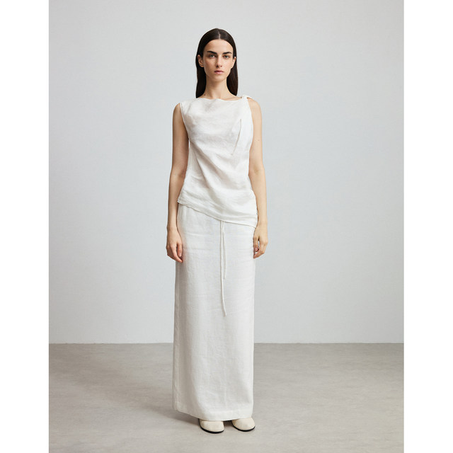 CHICC3 heavyweight light and cool linen Jingshe style handmade knot-shaped sleeveless top