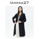 IAmMIX27 spring high-end windbreaker coat women's mid-length over-the-knee classic retro British style black coat
