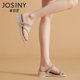 ZhuoSini wears sandals for one shoe and two wears women's 2025 summer wears rhinestone thick-soled sandals for half-mopping wedge clip toe