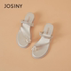 ZhuoSini wears sandals for one shoe and two wears women's 2025 summer wears rhinestone thick-soled sandals for half-mopping wedge clip toe