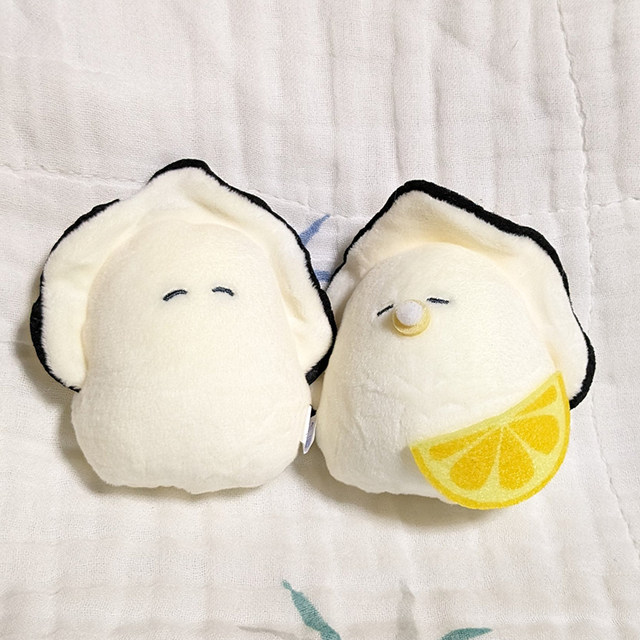 Japanese genuine YELL small-eyed oyster plush series gashapon Japanese cuisine seafood food doll