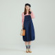 PRTH age -reduced net red strap skirt female versatile loose casual covered thin A -shaped long denim skirt