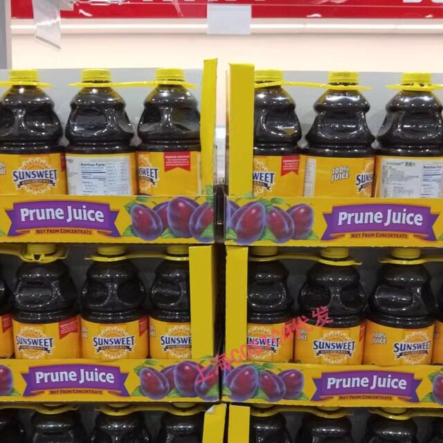 Costco member store purchases American sunsweet prune juice for pregnant women, fruit juice drink, oily steak