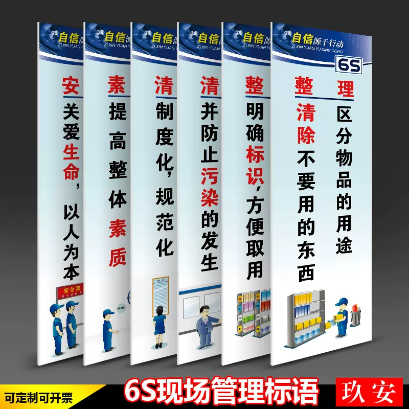 6s管理标语整理整顿清扫清洁素养车安全间仓库办公室工厂企业现场