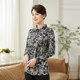 Xiangmulan 2025 spring and autumn new temperament pullover long-sleeved mid-length floral T-shirt exquisite lapel mother's wear