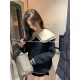 Japanese purchasing agent SLY French gentle academy style navy large lapel mid-length pullover sweater for women in autumn and winter top