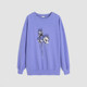 Spring new loose and versatile casual relaxed shoulder flower printed sweatshirt
