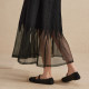 Booming mesh spliced ​​skirt 2024 spring new retro fashionable design skirt