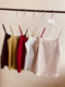 Adjustable shoulder strap suspender vest Female wearing summer suits with base white satin loose thin top

