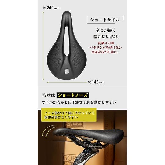 Gorix bicycle saddle GO.643double black shock-absorbing waterproof PU leather
