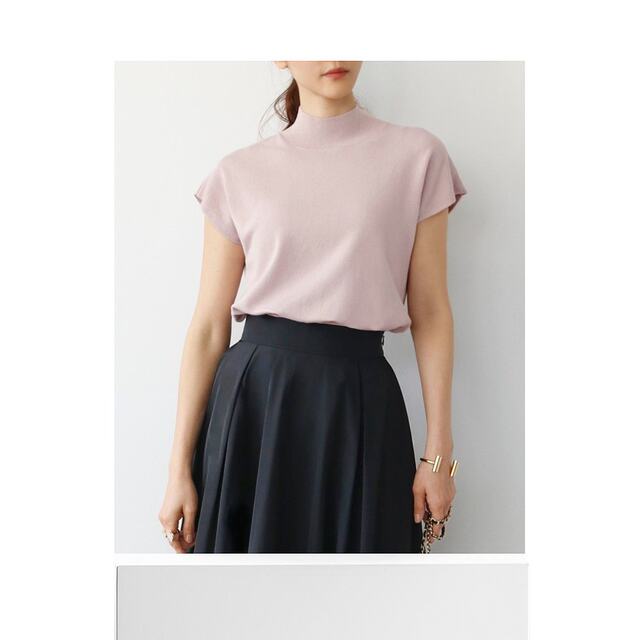 Japanese Direct Mail ELFRANK Women's Summer Half-Sleeve Turtle Neck Sweater Elegant Casual Style Suitable for Everyday