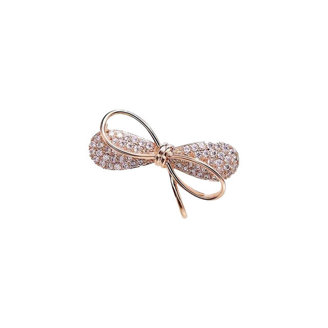Bow anti-exposed artifact high-end small brooch for women versatile summer sewing pins fixed clothes collar accessories