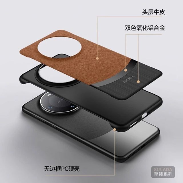 Genuine leather ultra-thin frameless suitable for Huawei mate60rs mobile phone case lens film extraordinary master mate70pro+ new high-end half-pack cowhide mobile phone case mate60 anti-slip protective cover