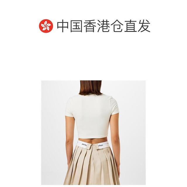 Hong Kong Direct Mail Palm Angels Palm Angel Women Interwoven Pattern Fit T-Shirt
