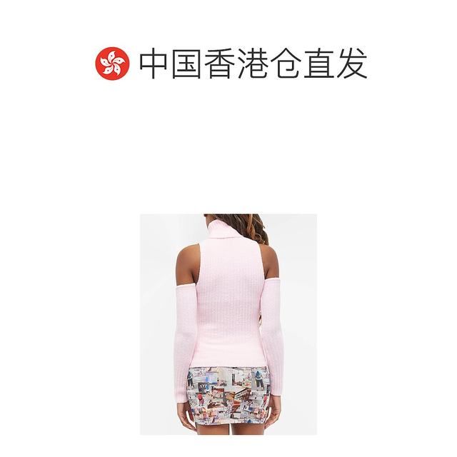 Hong Kong Direct Mail Blumarine Hollow Shoulder Details Turtleneck Sweater 2M400A Off-shoulder Embroidery
