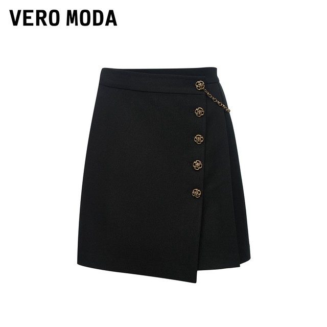 Vero Moda Outlet Skirt for Women in Summer New High Waist A-Swing Asymmetric Short Skirt Fashion Commuting Versatile