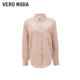 Vero Moda Outlet shirt for women spring and summer new straight long-sleeved lapel simple commuting versatile tops trendy
