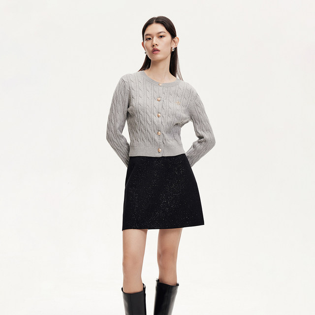 Vero Moda Outlet Skirt in summer new glitter powder solid color A-line short skirt fashionable versatile and simple and fashionable
