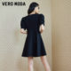 Vero Moda Outlet dress summer clearance fashionable simple bow decorative short-sleeved waist-hugging small black skirt