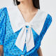 VeroModa Ole Chiffon Shirt Summer Clearance Sweet Bow Puff Sleeve Polka Dot Waist-Close-Up Top for Women