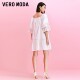 Vero Moda Outlet Dress Summer New Sweet and Age Reducing Fashion Square Collar Puff Sleeve Loose Doll Dress