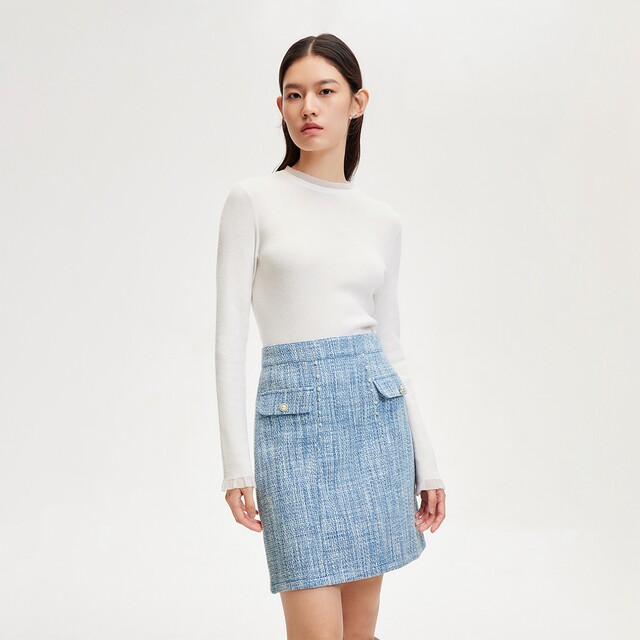 Vero Moda Outlet Skirt in summer new style sweet and elegant high-waisted A-line skirt short skirt trendy