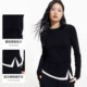 Vero Moda Outlet T-shirt for women 2025 early spring new style spliced ​​fake two-piece pleated long-sleeved versatile slim bodywear