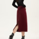 Vero Moda Outlet Skirt Summer New Corduroy Rear Slit Straight Long Skirt Retro Fashion