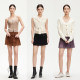 Vero Moda skirt 2025 summer new mall same glossy spliced ​​pleated leather skirt 325111010