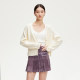 Vero Moda skirt 2025 summer new mall same glossy spliced ​​pleated leather skirt 325111010